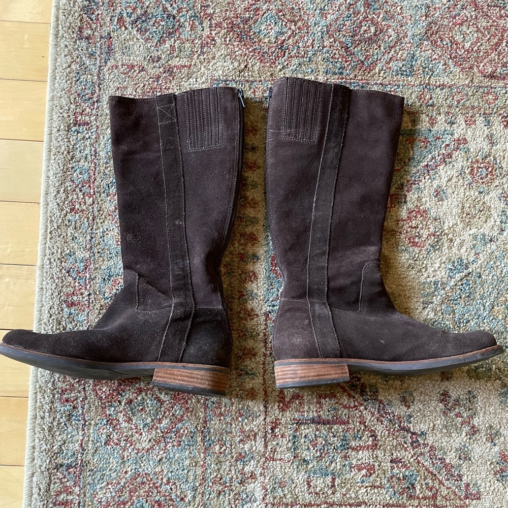 J Jill Boots Brown Suede Tall Knee High Riding 7.5